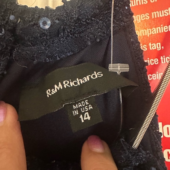 R&M Richards Midnight Blue Cocktail Dress - Picture 3 of 6